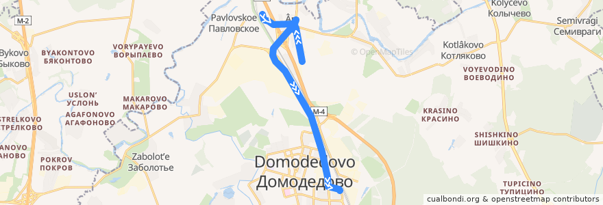 Mapa del recorrido Автобус 22: Ленинская - Станция Домодедово de la línea  en городской округ Домодедово.