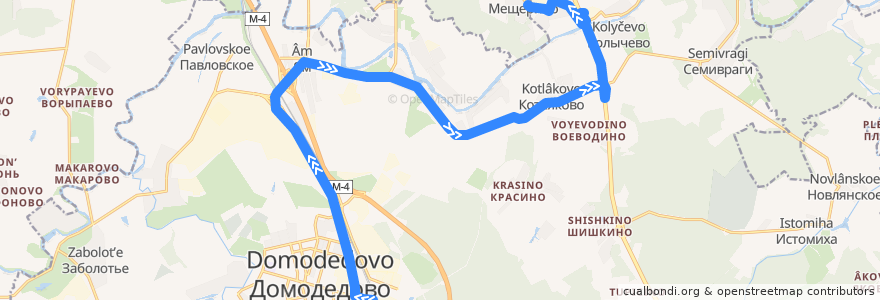 Mapa del recorrido Автобус 45к: Домодедово - Мещерино de la línea  en городской округ Домодедово.