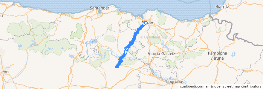 Mapa del recorrido 31 : Bilbao -> Poza de la Sal de la línea  en España.