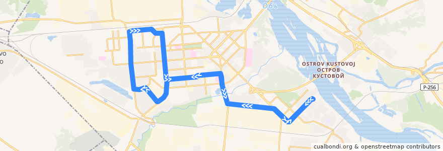 Mapa del recorrido Трамвай 10 de la línea  en городской округ Новосибирск.