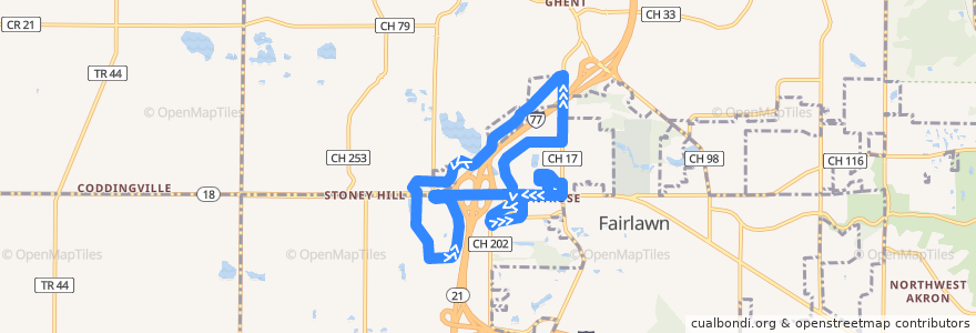 Mapa del recorrido METRO RTA 50 Montrose Circulator de la línea  en Summit County.