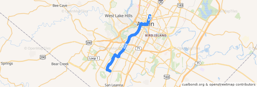 Mapa del recorrido Capital Metro 103 Manchaca Flyer (southbound) de la línea  en Austin.