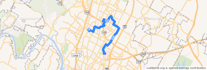 Mapa del recorrido Capital Metro 324 Georgian/Ohlen (eastbound) de la línea  en أوستن.