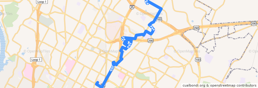 Mapa del recorrido Capital Metro 492 Delwood (southbound) de la línea  en أوستن.