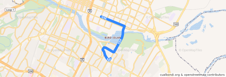 Mapa del recorrido Capital Metro 490 HEB Shuttle (Thursday inbound) de la línea  en Austin.