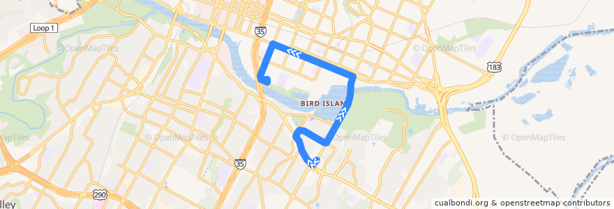 Mapa del recorrido Capital Metro 490 HEB Shuttle (Wednesday inbound) de la línea  en Austin.