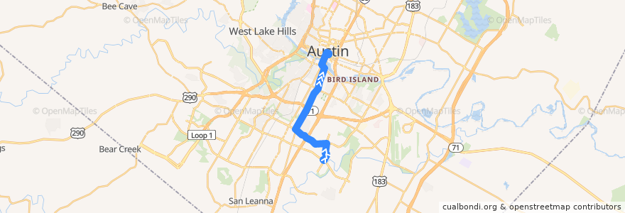 Mapa del recorrido Capital Metro 486 Night Owl South Congress (northbound) de la línea  en أوستن.