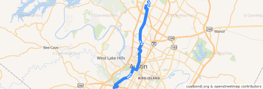 Mapa del recorrido Capital Metro 803 Burnet/South Lamar (southbound) de la línea  en أوستن.