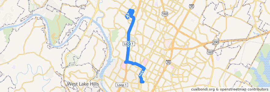 Mapa del recorrido Capital Metro 661 Far West (inbound) de la línea  en Остин.