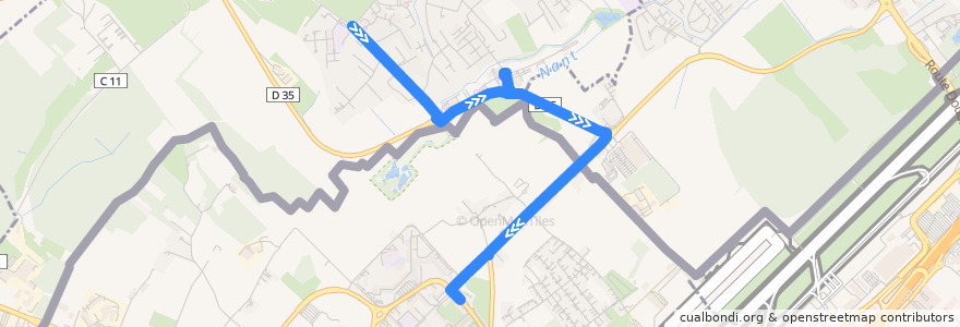 Mapa del recorrido Bus 64: Ferney-Mairie → Meyrin-Gravière de la línea  en França.