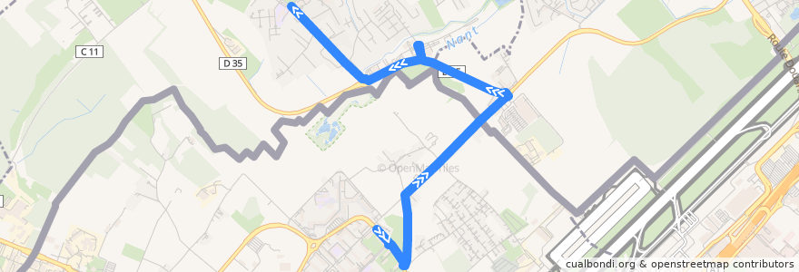 Mapa del recorrido Bus 64: Meyrin-Gravière → Ferney-Mairie de la línea  en فرنسا.