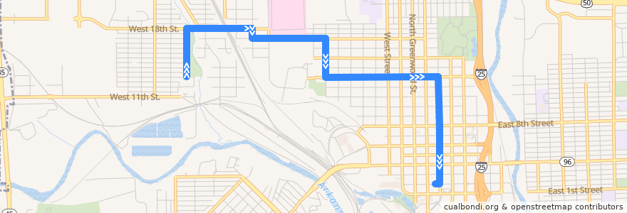 Mapa del recorrido Route 3 Irving Place Inbound de la línea  en Pueblo.