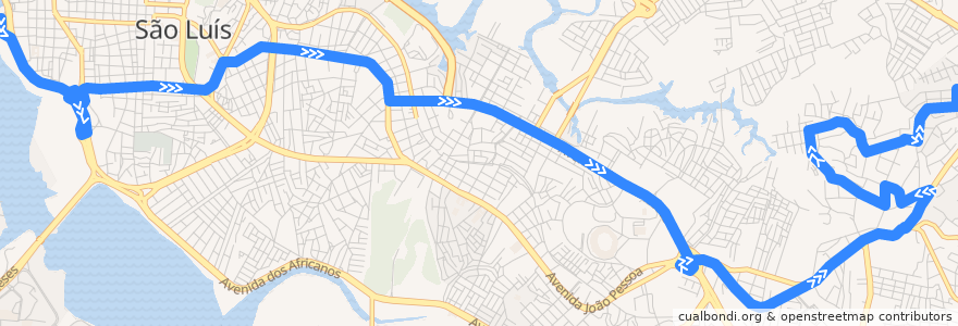 Mapa del recorrido Piquizeiro - Terminal Praia Grande(Sentido Bairro) de la línea  en サン・ルイス.