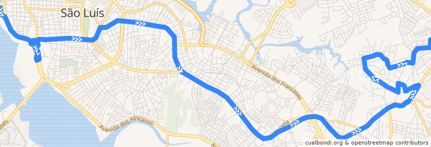 Mapa del recorrido Pão de Açucar - Terminal Praia Grande(Sentido Bairro) de la línea  en São Luís.
