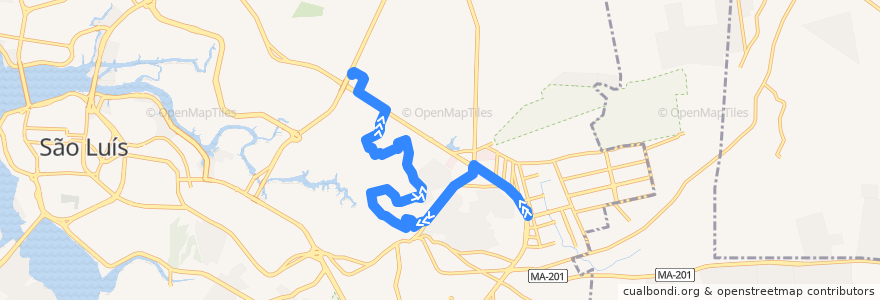 Mapa del recorrido Pedra Caida - Terminal Cohama(Sentido Term Cohama) de la línea  en São Luís.