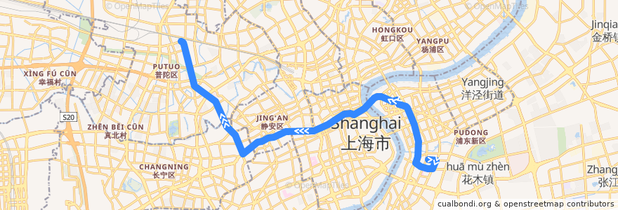 Mapa del recorrido 01路 兰村路南泉路-上海西站 de la línea  en شانغهاي.