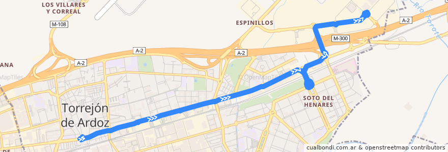 Mapa del recorrido Bus L6: Plaza de España → Pol. Ind. Casablanca de la línea  en Torrejón de Ardoz.