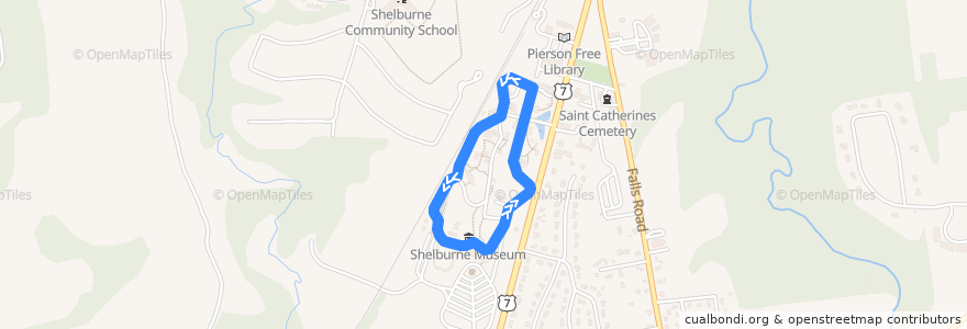 Mapa del recorrido Shelburne Museum Shuttle de la línea  en Shelburne.