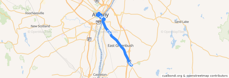 Mapa del recorrido CDTA 233 Albany/Schodack de la línea  en Nueva York.