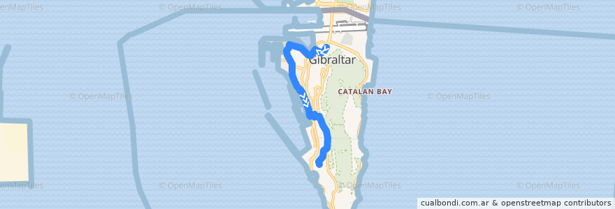 Mapa del recorrido Bus 3: Referendum House → South Pavilions Steps de la línea  en Gibraltar.