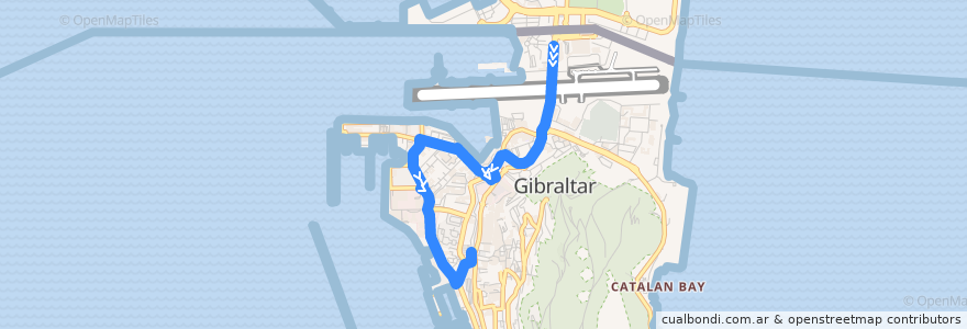 Mapa del recorrido Bus 5: Frontier → Market Place → Reclamation Road de la línea  en Испания.