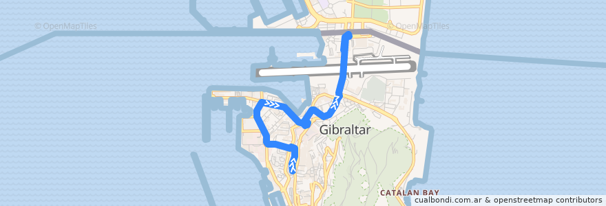 Mapa del recorrido Bus 5: Reclamation Road → Market Place → Frontier de la línea  en Sepanyol.