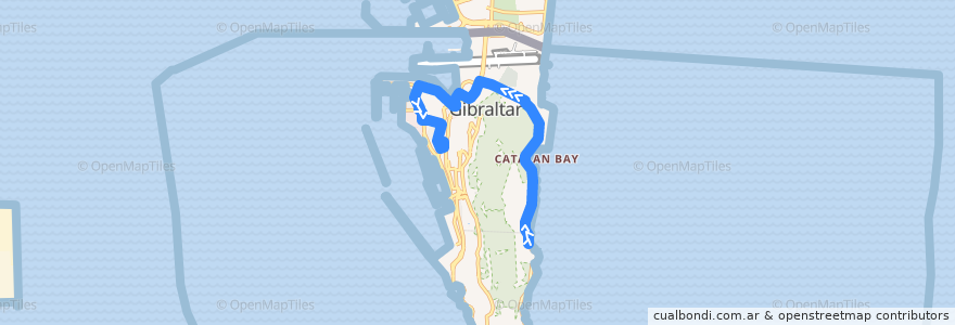 Mapa del recorrido Bus 8: Both Worlds → Market Place → Reclamation Road de la línea  en 直布罗陀 / 直布羅陀.