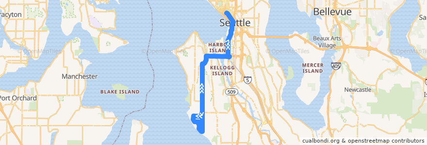 Mapa del recorrido Route 21E: Downtown Seattle de la línea  en Seattle.