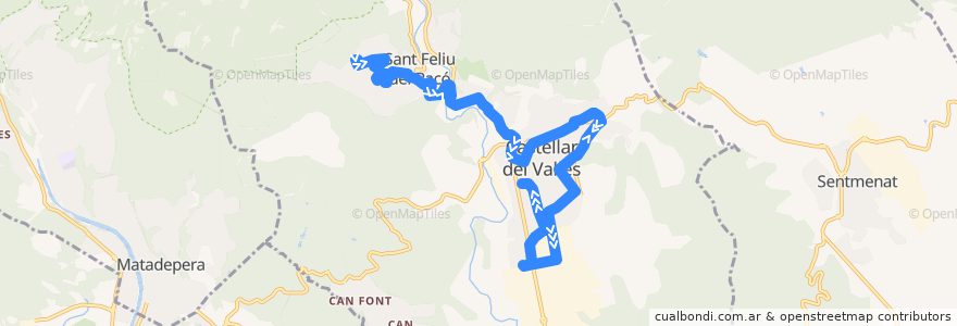 Mapa del recorrido C4 Sant Feliu del Racó - Castellar del Vallès de la línea  en Castellar del Vallès.