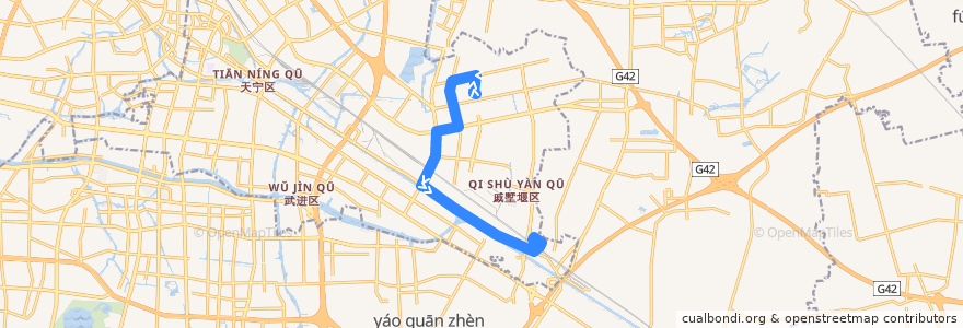 Mapa del recorrido 77 潞城公交中心站-戚墅堰火车站 de la línea  en 常州经济开发区.