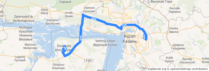 Mapa del recorrido Автовокзал "Восточный" - Иннополис de la línea  en Татарстан.