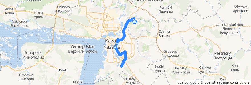 Mapa del recorrido А4 Жилой массив Новая Сосновка - Ферма-2 de la línea  en городской округ Казань.
