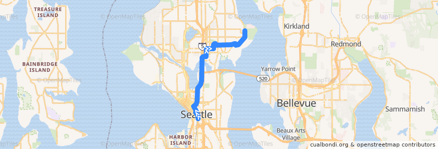 Mapa del recorrido Route 74: Sand Point de la línea  en Seattle.