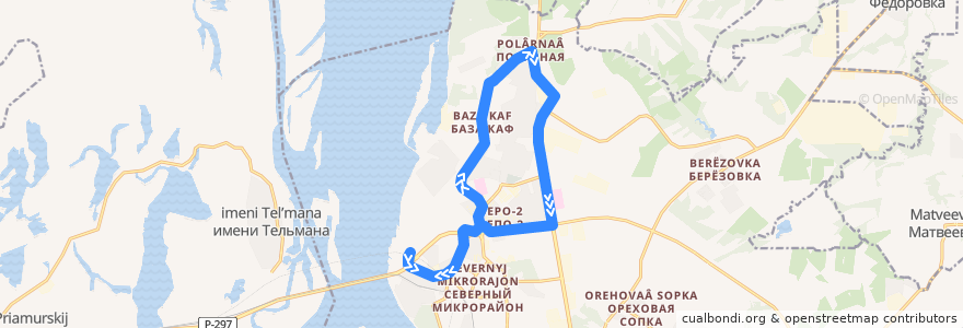 Mapa del recorrido Автобус 16: Завод "Балтимор" - ул. Шилкинская - Магазин "Самбери" - Завод "Балтимор de la línea  en городской округ Хабаровск.