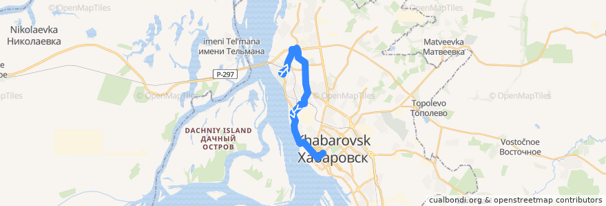 Mapa del recorrido Автобус 49: Детский санаторий - Госбанк de la línea  en ハバロフスク地区.