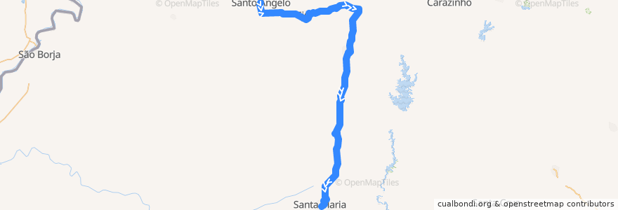 Mapa del recorrido Santo Ângelo → Santa Maria de la línea  en 南里奥格兰德州.