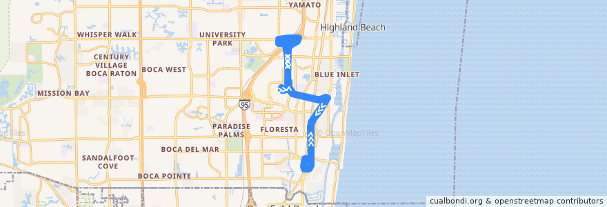 Mapa del recorrido Palm Tran 94 de la línea  en Boca Raton.