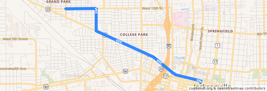 Mapa del recorrido JTA 4B Kings Road/Edward Waters de la línea  en Jacksonville.