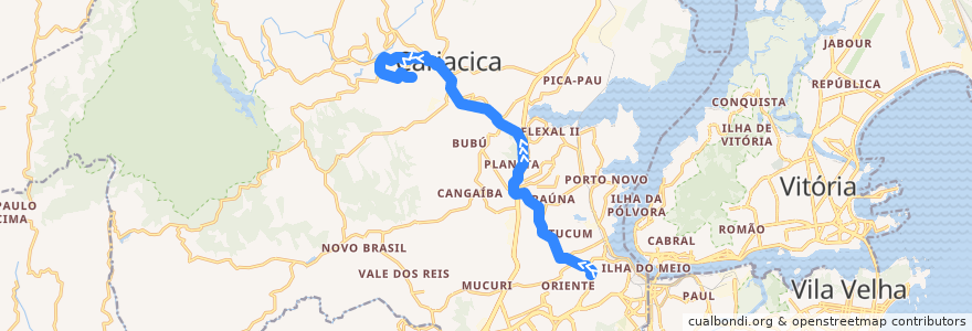Mapa del recorrido 701 - Antônio Ferreia Borges - Terminal de Itacibá - via Limão de la línea  en Cariacica.