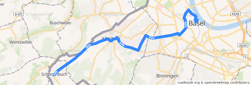 Mapa del recorrido Bus 33: Schönenbuch Dorf => Schifflände de la línea  en سويسرا.