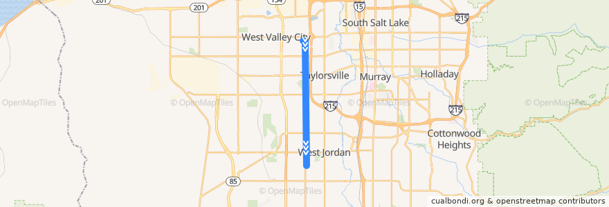 Mapa del recorrido UTA Route 227 2700 West (to 2700 West Sugar Factory Road Station) de la línea  en Salt Lake County.