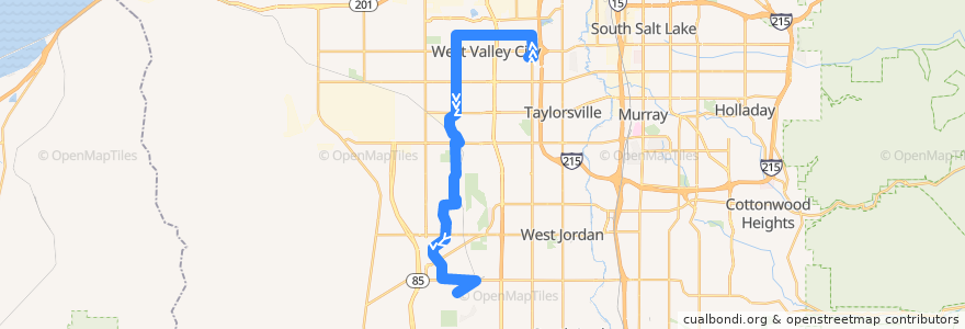 Mapa del recorrido UTA Route 248 4800 West (to 4800 West Old Bingham Highway Station) de la línea  en Salt Lake County.