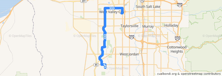 Mapa del recorrido UTA Route 248 4800 West (to West Valley Central Station) de la línea  en Salt Lake County.
