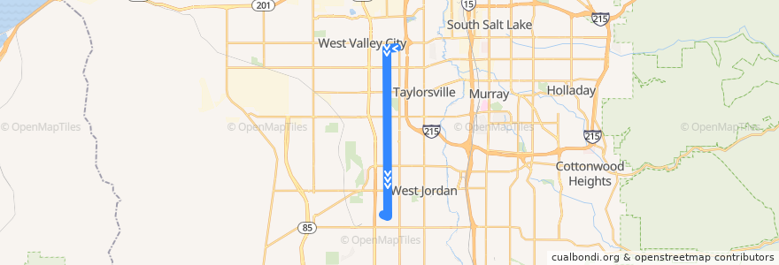Mapa del recorrido UTA Route 232 3200 West (to Jordan Valley Station) de la línea  en Salt Lake County.