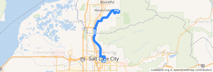 Mapa del recorrido UTA Route 462 North Salt Lake (to North Salt Lake) de la línea  en 犹他州 / 猶他州.