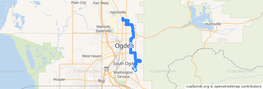 Mapa del recorrido UTA Route 645 North-South Monroe Boulevard (to Ogden Tech) de la línea  en Ogden.