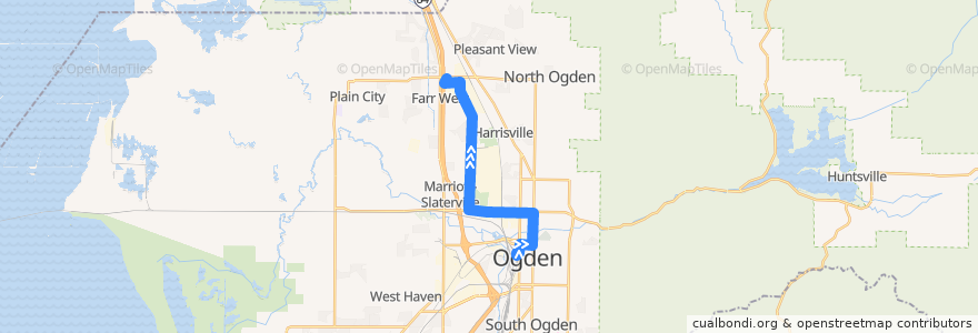 Mapa del recorrido UTA Route 613 Weber Industrial Park (to Weber Industrial Park) de la línea  en Weber County.