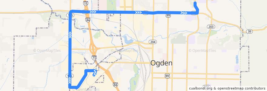 Mapa del recorrido UTA Route 606 Enable Industries/Monroe Boulevard (to Wide Horizons) de la línea  en Weber County.