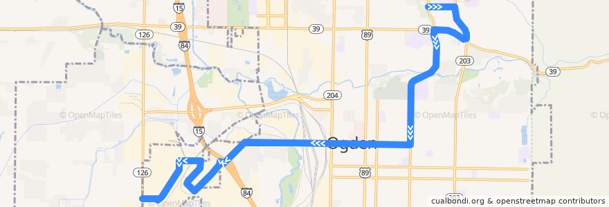 Mapa del recorrido UTA Route 606 Enable Industries/Monroe Boulevard (to Enable Industries) de la línea  en Ogden.