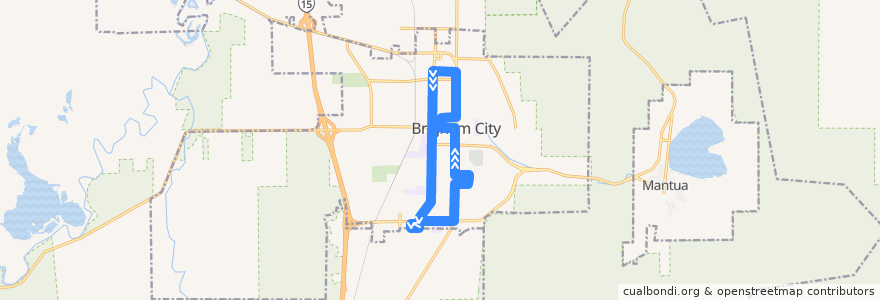 Mapa del recorrido UTA Route F638 Brigham City/Willard Flex de la línea  en Brigham City.